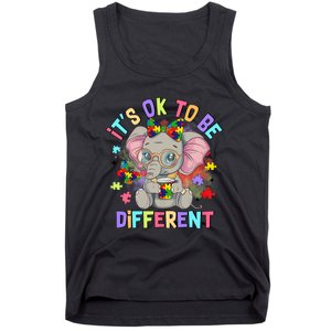 Elephant Autism Awareness ItS Ok To Be Different Tank Top