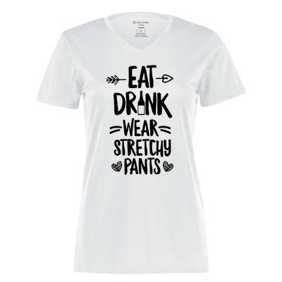 Eat And Be Thankful Quote Food Junkie Expert Gift Women's Momentum V-Neck T-Shirt