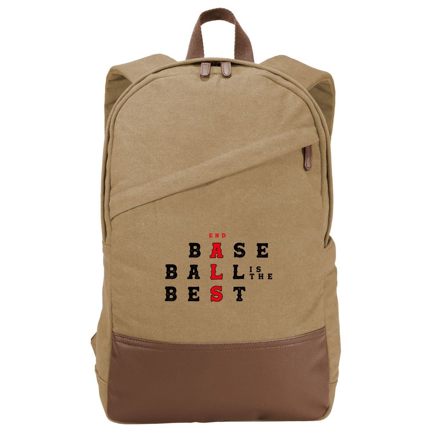 End Als Baseball Is The Best Baseball Lover Baseball Team Cotton Canvas Backpack