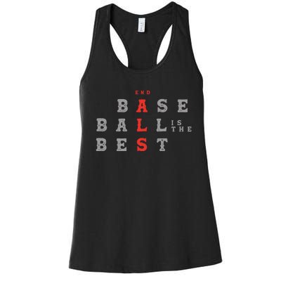 End Als Baseball Is The Best Baseball Lover Baseball Team Women's Racerback Tank