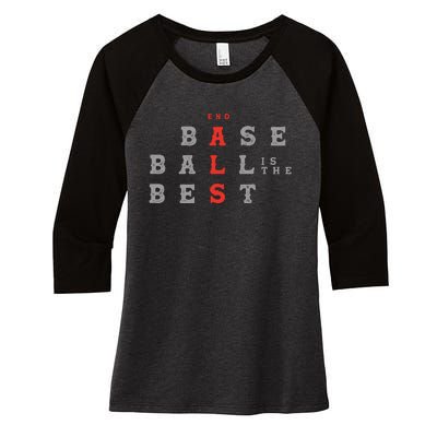 End Als Baseball Is The Best Baseball Lover Baseball Team Women's Tri-Blend 3/4-Sleeve Raglan Shirt