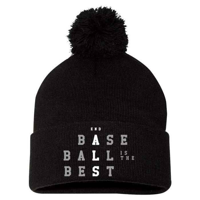 End Als Baseball Is The Best Pom Pom 12in Knit Beanie