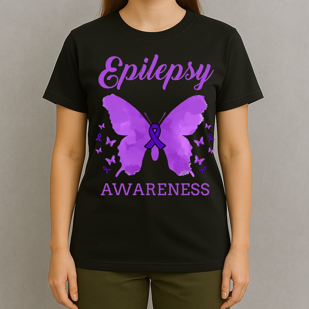 Epilepsy Awareness Butterfly Epilepsy Warrior T-Shirt