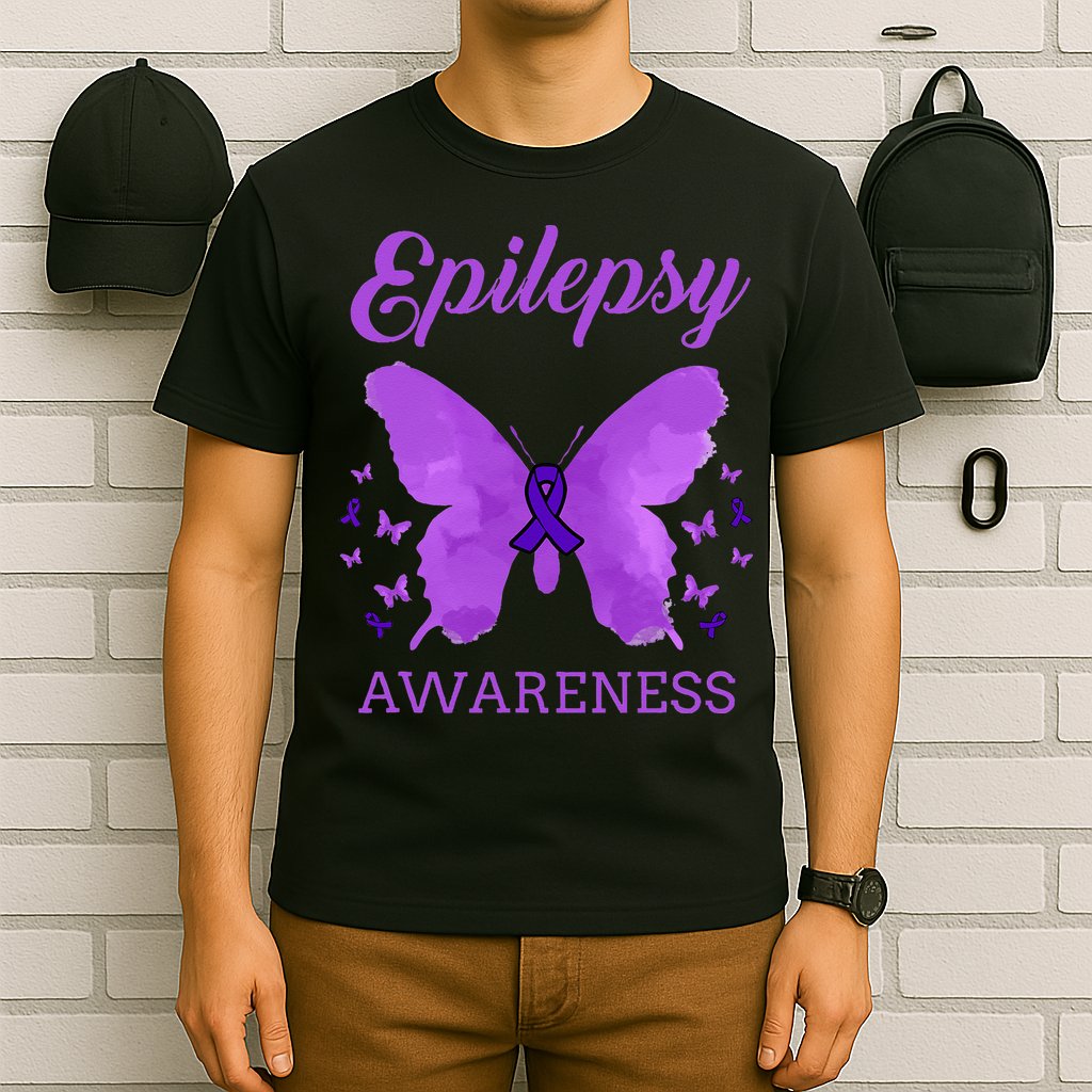 Epilepsy Awareness Butterfly Epilepsy Warrior T-Shirt