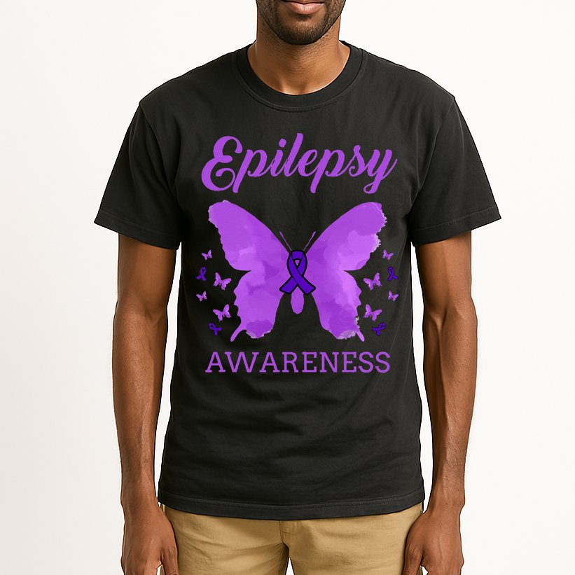 Epilepsy Awareness Butterfly Epilepsy Warrior Tall T-Shirt