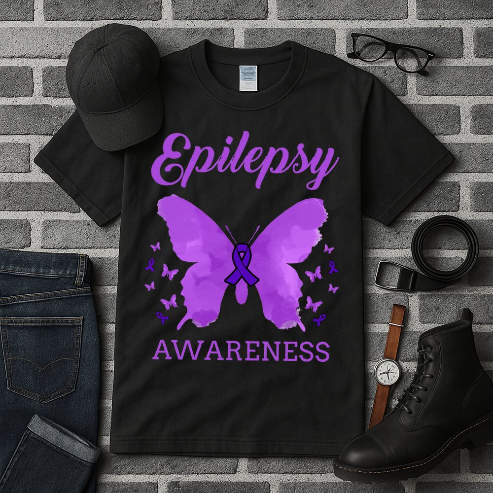 Epilepsy Awareness Butterfly Epilepsy Warrior Tall T-Shirt