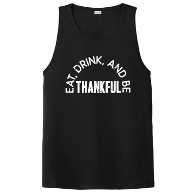 Eat And Be Thankful Thanksgiving Vintage Turkey Day Gift PosiCharge Competitor Tank