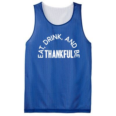 Eat And Be Thankful Thanksgiving Vintage Turkey Day Gift Mesh Reversible Basketball Jersey Tank