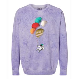 EDM Astronaut Balloon Design Dance Rave Music Festival Colorblast Crewneck Sweatshirt