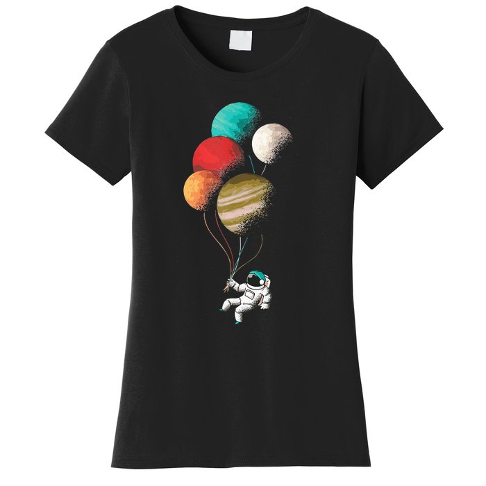 EDM Astronaut Balloon Design Dance Rave Music Festival Women's T-Shirt