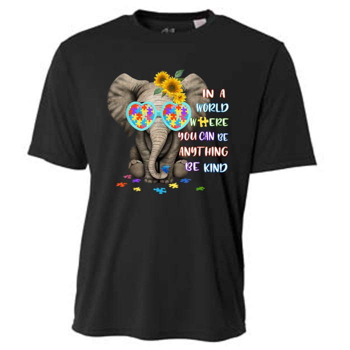 Elephant Autism Be Kind Autism Awareness Cooling Performance Crew T-Shirt