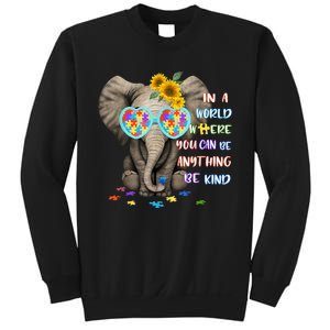 Elephant Autism Be Kind Autism Awareness Sweatshirt