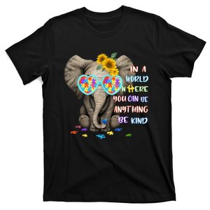 Elephant Autism Be Kind Autism Awareness T-Shirt