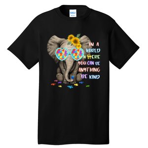 Elephant Autism Be Kind Autism Awareness Tall T-Shirt