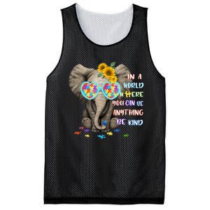 Elephant Autism Be Kind Autism Awareness Mesh Reversible Basketball Jersey Tank