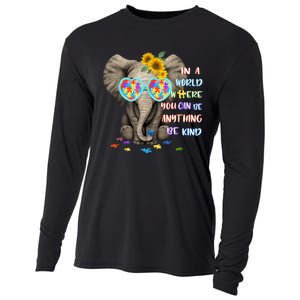 Elephant Autism Be Kind Autism Awareness Cooling Performance Long Sleeve Crew