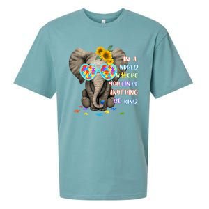 Elephant Autism Be Kind Autism Awareness Sueded Cloud Jersey T-Shirt