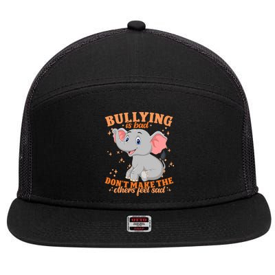 Elephant Anti Bullying Awareness Month 7 Panel Mesh Trucker Snapback Hat