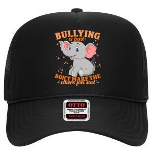 Elephant Anti Bullying Awareness Month High Crown Mesh Back Trucker Hat