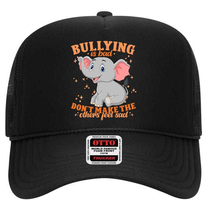 Elephant Anti Bullying Awareness Month High Crown Mesh Back Trucker Hat