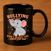 Elephant Anti Bullying Awareness Month 11oz C Handle Ceramic Mug
