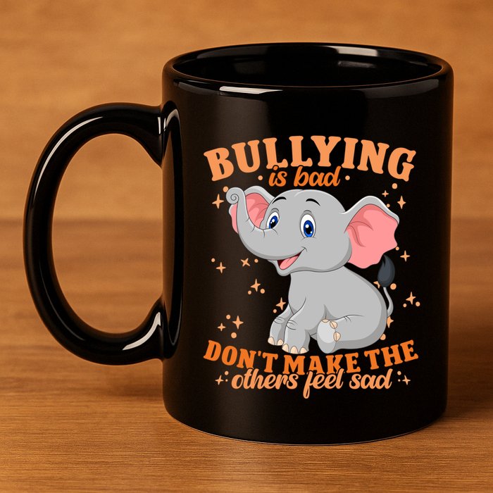 Elephant Anti Bullying Awareness Month 11oz C Handle Ceramic Mug