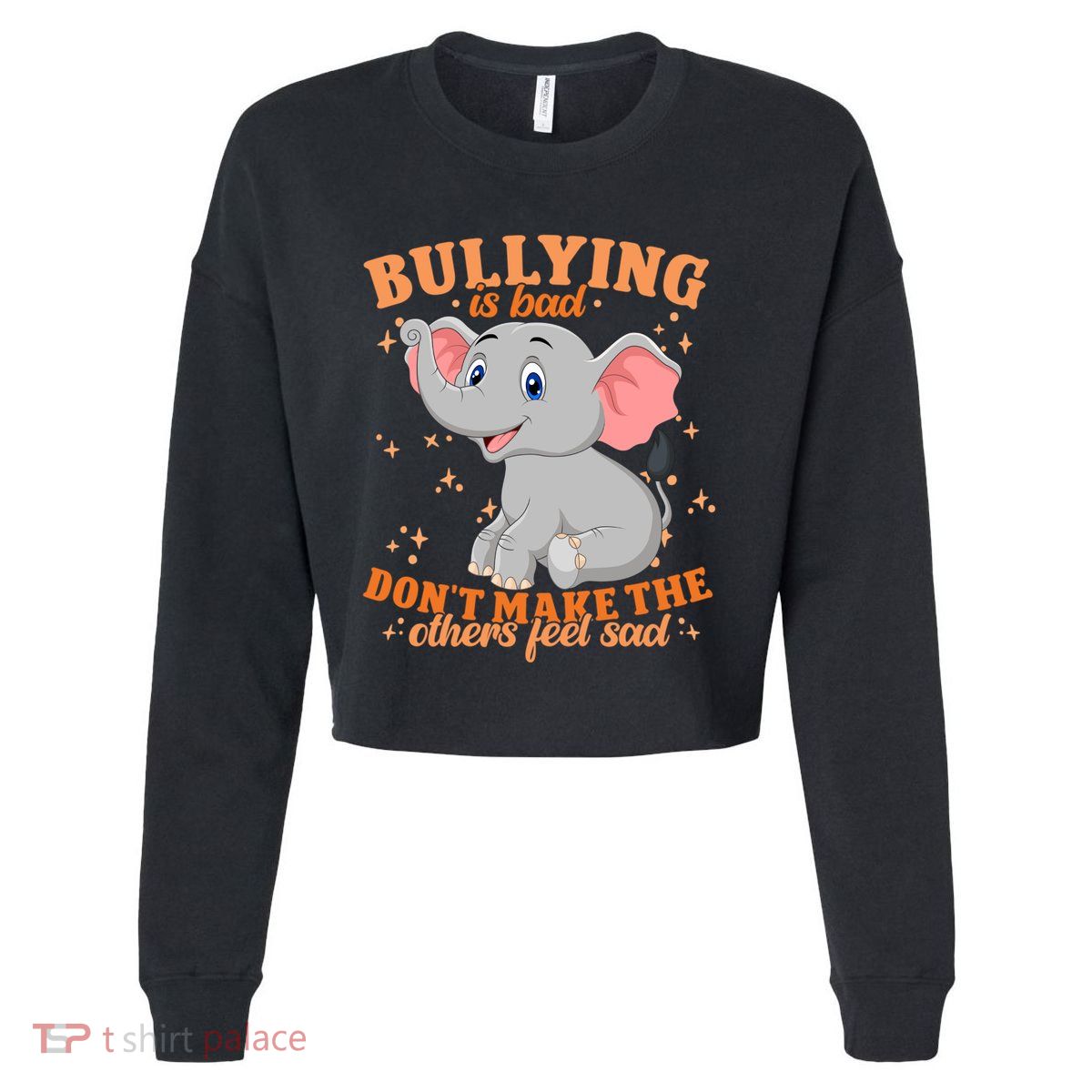 Elephant Anti Bullying Awareness Month Cropped Pullover Crew