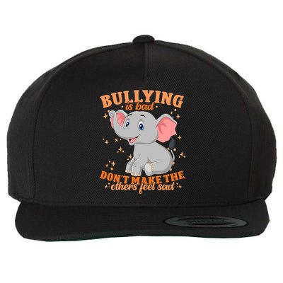 Elephant Anti Bullying Awareness Month Wool Snapback Cap