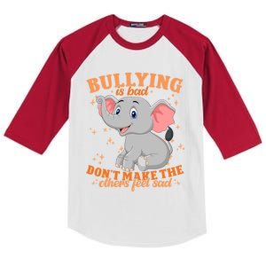 Elephant Anti Bullying Awareness Month Kids Colorblock Raglan Jersey