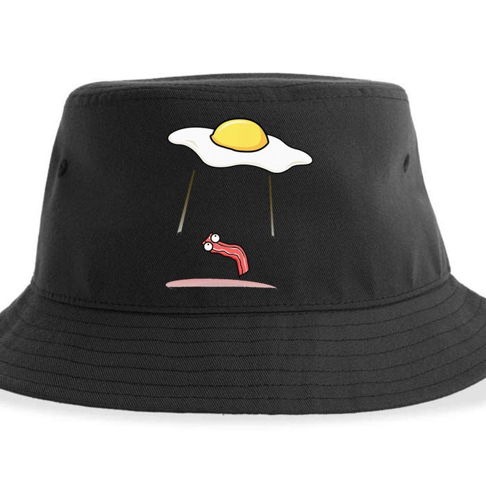 Egg Abducting Bacon Funny Alien UFO Breakfast Galaxy Food Sustainable Bucket Hat