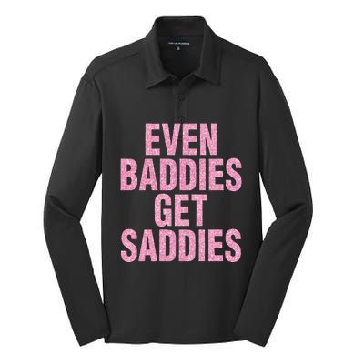 Even A Baddie Gets Saddies Silk Touch Performance Long Sleeve Polo