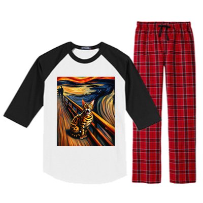 Expressionist Artsy Bengal Cat Artistic Bengal Cat Raglan Sleeve Pajama Set