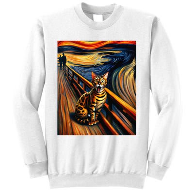 Expressionist Artsy Bengal Cat Artistic Bengal Cat Sweatshirt