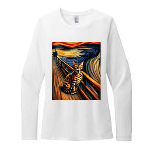 Expressionist Artsy Bengal Cat Artistic Bengal Cat Womens CVC Long Sleeve Shirt