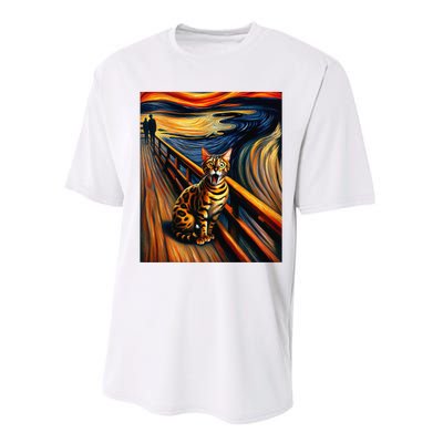 Expressionist Artsy Bengal Cat Artistic Bengal Cat Performance Sprint T-Shirt