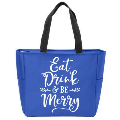 Eat And Be Merry Christmas Ing Squad Cool Gift Zip Tote Bag