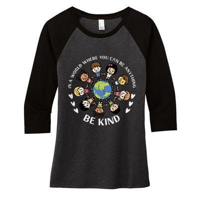 Earth Anti Bullying Unity Day Orange Women's Tri-Blend 3/4-Sleeve Raglan Shirt