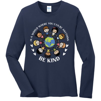 Earth Anti Bullying Unity Day Orange Ladies Long Sleeve Shirt