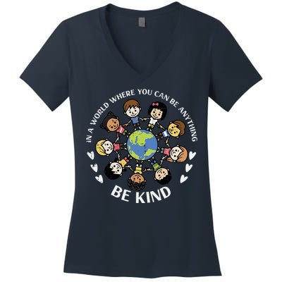 Earth Anti Bullying Unity Day Orange Women's V-Neck T-Shirt