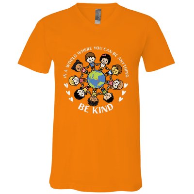 Earth Anti Bullying Unity Day Orange V-Neck T-Shirt