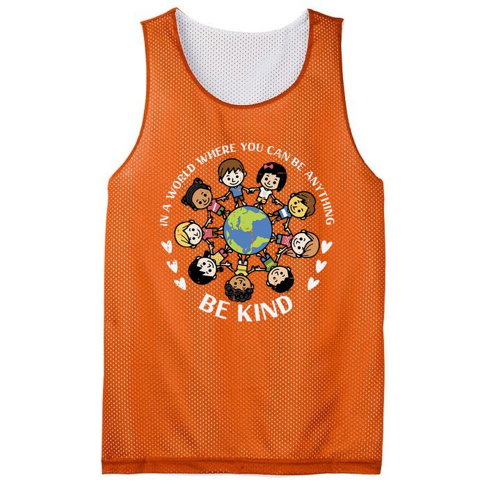 Earth Anti Bullying Unity Day Orange Mesh Reversible Basketball Jersey Tank