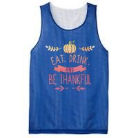 Eat And Be Thankful Fall Autumn Thanksgiving Holiday Cute Gift Mesh Reversible Basketball Jersey Tank