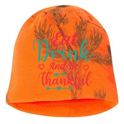 Eat And Be Thankful Gift Thanksgiving Party Gift Kati - Camo Knit Beanie