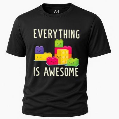 EverythingS Awesome Building Blocks Puzzle Cooling Performance Crew T-Shirt