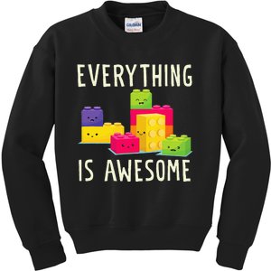 EverythingS Awesome Building Blocks Puzzle Kids Sweatshirt