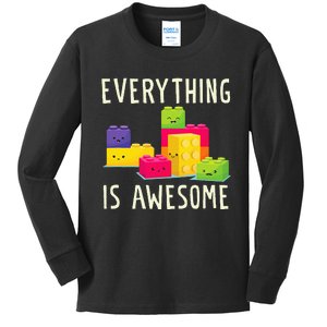 EverythingS Awesome Building Blocks Puzzle Kids Long Sleeve Shirt