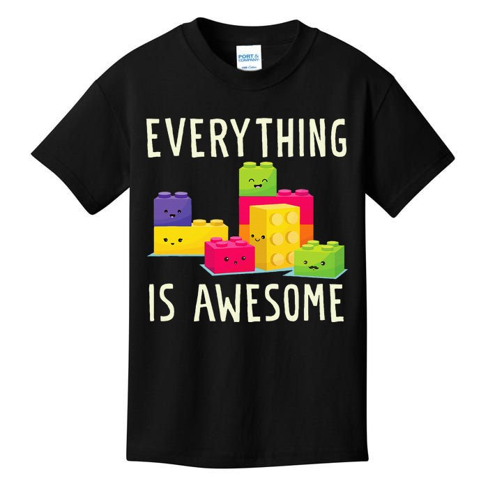 EverythingS Awesome Building Blocks Puzzle Kids T-Shirt