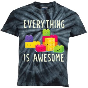 EverythingS Awesome Building Blocks Puzzle Kids Tie-Dye T-Shirt