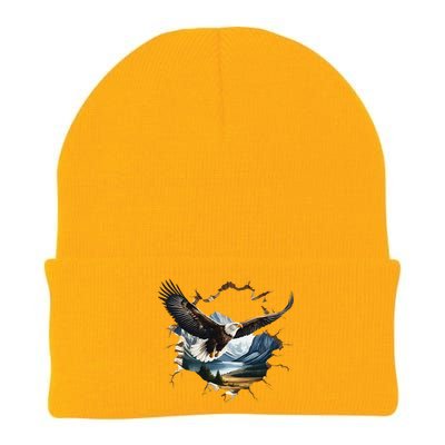 Elegant American Bald Eagle In Flight Photo Portrait Knit Cap Winter Beanie