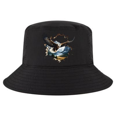 Elegant American Bald Eagle In Flight Photo Portrait Cool Comfort Performance Bucket Hat